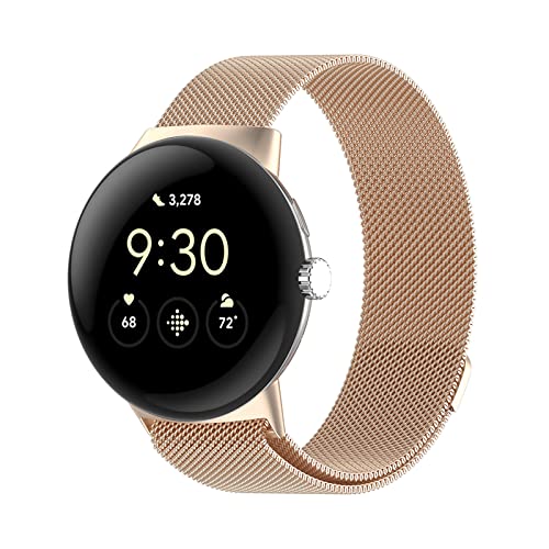 PaceBid Armband für Google Pixel Watch 3 41mm/2/1, Metall Gewebte Edelstahl Magnetisch Ersatzband Verstellbarer Uhrenarmband für Google Pixel Watch 2/1 - Roségold PaceBid Armband für Google Pixel Watch 3 41mm/2/1, Metall Gewebte Edelstahl Magnetisch Ersatzband Verstellbarer Uhrenarmband für Google Pixel Watch 2/1 - Roségold von PaceBid