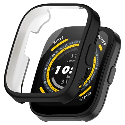 PaceBid Hülle Kompatibel mit Amazfit Bip 5, TPU Weiche Ultradünne Vollständige Abdeckung Cover Case Displayschutzfolie Kratzfest Stoßfest für Amazfit Bip 5 Schwarz von PaceBid