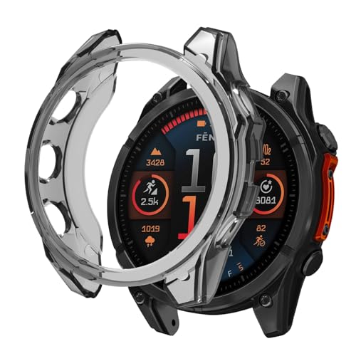 PaceBid Hülle Kompatibel mit Garmin Fēnix 8 47mm/Garmin Fenix E 47mm, Schutzhülle Weiche Silikon TPU-Gehäuse Kratzfest Schutzhülle Hülle, Schutz Case für Garmin Fenix 8 47mm/Fenix E 47mm (Schwarz) von PaceBid