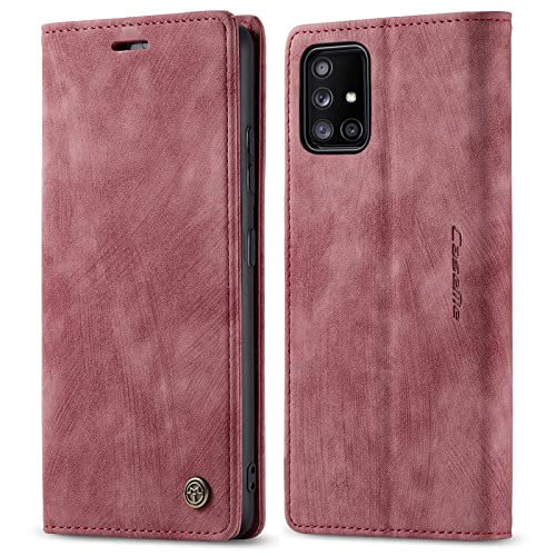 PaceBid Hülle Kompatibel mit Samsung Galaxy M52 5G, Retro Luxus Leder Schutzhülle mit Kartenfächer, Magnetisches Flip Handyhülle für Galaxy M52 5G -Rot PaceBid Hülle Kompatibel mit Samsung Galaxy M52 5G, Retro Luxus Leder Schutzhülle mit Kartenfächer, Magnetisches Flip Handyhülle für Galaxy M52 5G -Rot von PaceBid