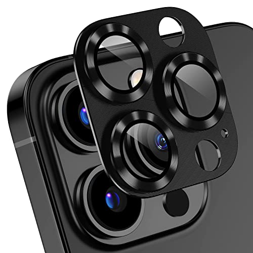 PaceBid Kamera Schutz Kompatibel mit iPhone 14 Pro/iPhone 14 Pro Max, Aluminium Linse Kamera Displayschutzfolie Glas 9H Gehärtetem Anti-Kratzen HD-Klar Kameraschutz für iPhone 14 Pro (Schwarz) von PaceBid
