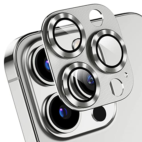 PaceBid Kamera Schutz Kompatibel mit iPhone 14 Pro/iPhone 14 Pro Max, Aluminium Linse Kamera Displayschutzfolie Glas 9H Gehärtetem Anti-Kratzen HD-Klar Kameraschutz für iPhone 14 Pro (Silber) von PaceBid