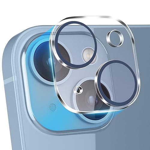 PaceBid Kameraschutz für iPhone 15/iPhone 15 Plus Panzer Schutz, Kamera Schutzglas + Aluminiumlegierung, Einteiliges Design, Ultra-Klar, Anti-Kratzer für iPhone 15 6,1"/iPhone 15 Plus 6,7" Blau von PaceBid