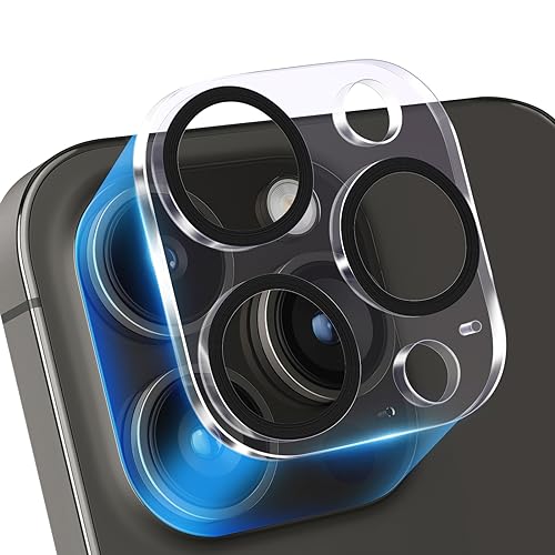 PaceBid Kameraschutz für iPhone 15 Pro/iPhone 15 Pro Max Panzer Schutz, Kamera Schutzglas + Aluminiumlegierung Einteiliges Design Ultra-Klar Anti-Kratzer für iPhone 15 Pro 6,1"/15 Pro Max 6,7" Schwarz von PaceBid