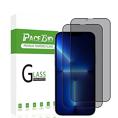 PaceBid Privacy Panzerglas Kompatibel mit iPhone 13 Pro Max [2 Stück], Anti-Spy 9H Härte Panzerglasfolie, Blasenfrei Privatsphäre Schutzfolie, Blickschutzfolie Gehärteter für iPhone 13 Pro Max von PaceBid