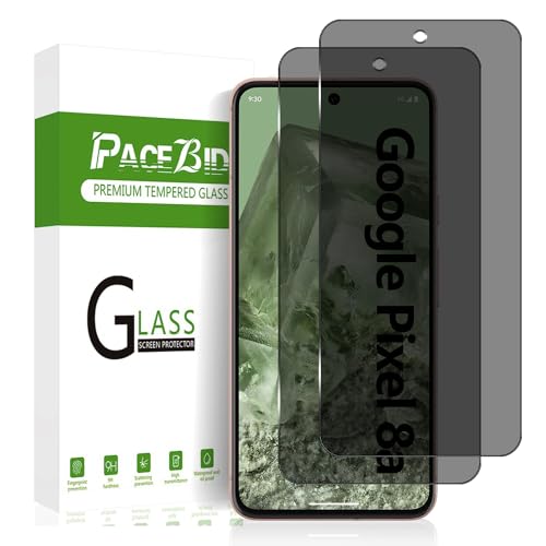 PaceBid Privacy Schutzfolie Kompatibel mit Google Pixel 8a, [2 Pack] [Full Coverage] [Anti-Scratch] [9H Härte] Panzerfolie Anti-Spy Displayschutzfolie für Google Pixel 8a von PaceBid