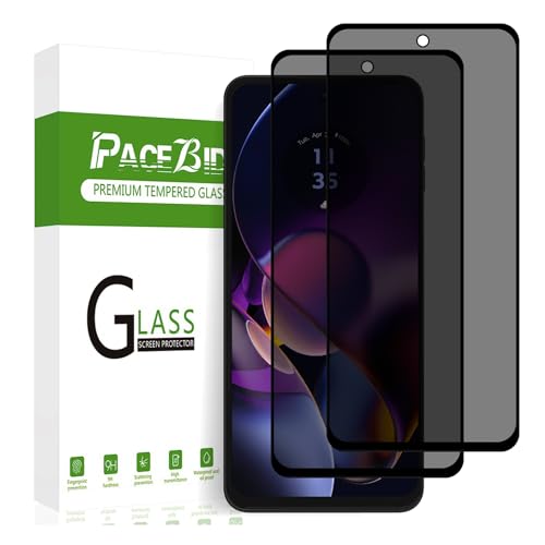 PaceBid Privacy Schutzfolie Kompatibel mit Motorola Moto G54 5G, [2 Pack] [Full Coverage] [Anti-Scratch] [9H Härte] Panzerfolie Anti-Spy Displayschutzfolie für Motorola Moto G54 5G von PaceBid