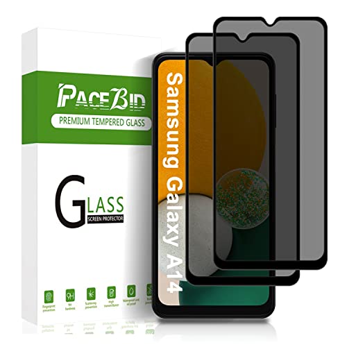 PaceBid Privacy Schutzfolie Kompatibel mit Samsung Galaxy A14 5G, [2 Pack] [Full Coverage] [Anti-Scratch] [9H Härte] Panzerfolie Anti-Spy Displayschutzfolie für Samsung Galaxy A14 5G von PaceBid