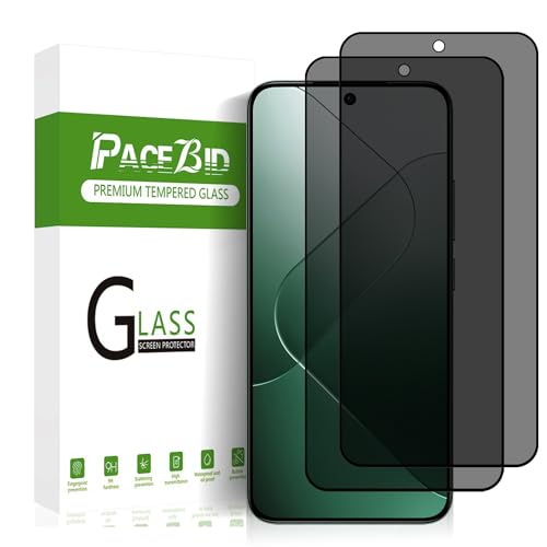 PaceBid Privacy Schutzfolie für Xiaomi 14 Panzer Schutz Blickschutzfolie Kamera Glasfolie [2 Stück] Full Coverage Anti-Scratch 9H Härte Anti-Spy Displayschutzfolie für Xiaomi 14 von PaceBid