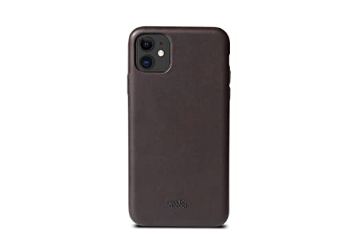 Pack & Smooch Für iPhone 13 Mini (5,4") Lederhülle Ledercase Backcover -Chester- aus Pflanzlich gegerbten italienischem Leder (Dunkelbraun) von Pack & Smooch