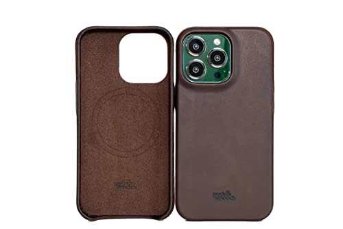 Pack & Smooch Für iPhone 13 Pro (6,1") Lederhülle Ledercase Backcover -Chester- aus Pflanzlich gegerbten italienischem Leder (Dunkelbraun) von Pack & Smooch