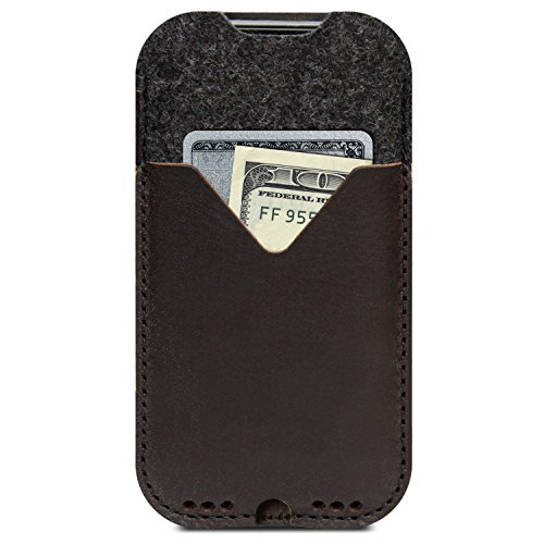 Pack & Smooch Handyhülle Für iPhone SE (2020-2022) | Wallet Case Hülle Kirkby | Anthrazit/Dunkelbraun | 100% Merino Wollfilz | Pflanzlich Gegerbtes Leder | Made in Germany von Pack & Smooch