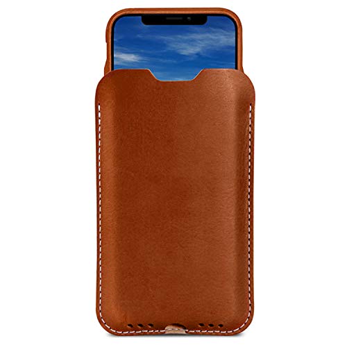 Pack & Smooch Hülle für iPhone 11 Pro/iPhone XS (5.8") MIT Apple Leder Case/Silikon Case - Kingston - Pflanzlich gegerbtes Leder, Made in Germany, Hellbraun von Pack & Smooch