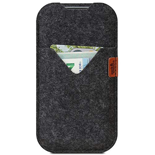 Pack & Smooch Hülle für iPhone 11 Pro Max/Xs Max/iPhone 8 Plus | Tasche Shetland | 100% Merino Wollfilz | Handmade in Germany – Anthrazit von Pack & Smooch