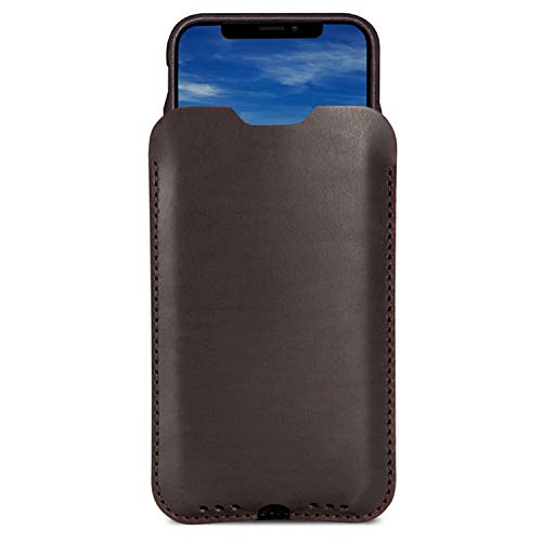 Pack & Smooch Hülle für iPhone 13 Mini / 12 Mini (5,4") | MIT extra Hülle | Kingston | Pflanzlich gegerbtes Leder | Made in Germany – Dunkelbraun von Pack & Smooch