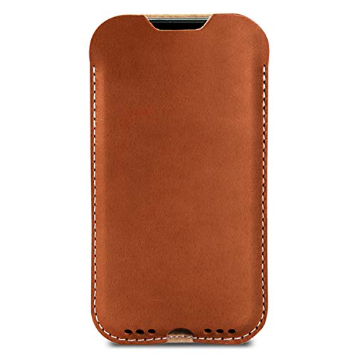 Pack & Smooch Hülle für iPhone 16 Pro Max / 16 Plus / 15 Pro Max / 14 Pro Max / 13 Pro Max - Kingston - Pflanzlich gegerbtes Leder, Made in Germany, Hellbraun von Pack & Smooch