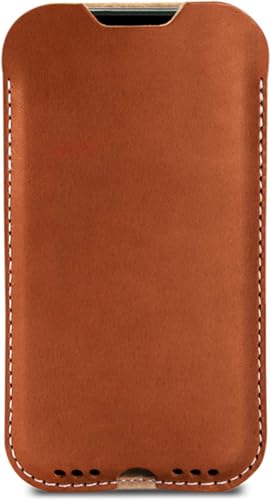 Pack & Smooch Hülle für iPhone 16 Pro / 16 - Kingston aus 100% Merino Wollfilz, Pflanzlich gegerbtes Leder, Made in Germany, Farbe: Hellbraun von Pack & Smooch