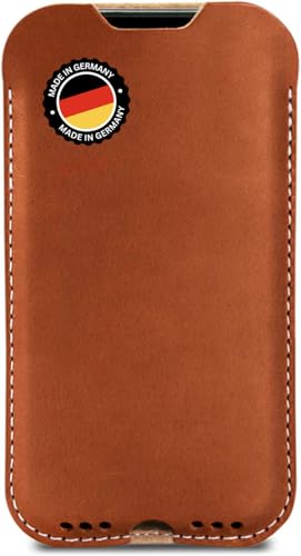 Pack & Smooch Hülle für iPhone 16 Pro Max/Plus - Kingston - Pflanzlich gegerbtes Leder, Made in Germany, Hellbraun von Pack & Smooch