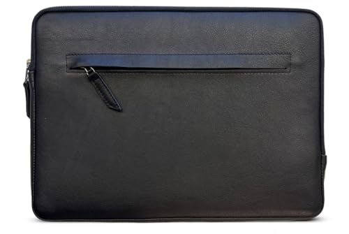 Pack & Smooch Lederhülle Für iPad Pro/Air 13 und 12.9" + Magic Keyboard | Sleeve Case Angus Ledertasche | Pflanzlich Gegerbtes Leder aus Italien | iPad Schutzhülle aus Leder in schwarz von Pack & Smooch
