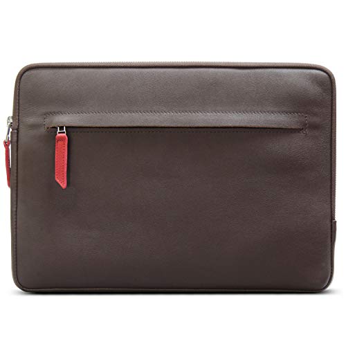 Pack & Smooch iPad/iPad Pro Lederhülle | Sleeve Case Angus Ledertasche | Pflanzlich Gegerbtes Leder aus Italien | iPad Schutzhülle aus Leder in Dunkelbraun von Pack & Smooch