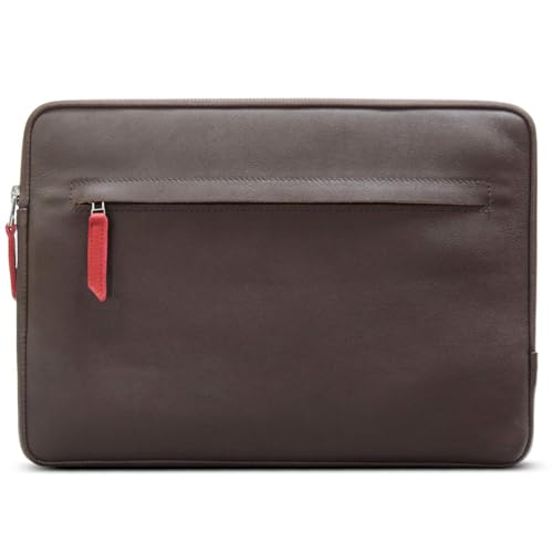 Pack & Smooch Lederhülle Für iPad Pro/Air 13 und 12.9" + Magic Keyboard | Sleeve Case Angus Ledertasche | Pflanzlich Gegerbtes Leder aus Italien | iPad Schutzhülle aus Leder in Dunkelbraun von Pack & Smooch