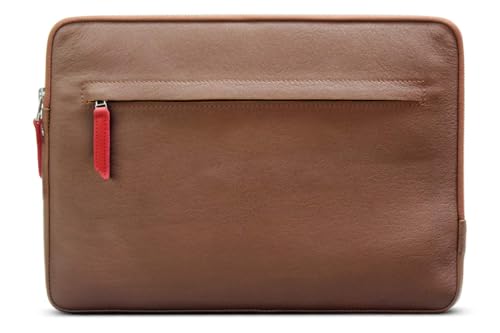 Pack & Smooch Lederhülle Für iPad Pro/Air 13 und 12.9" + Magic Keyboard | Sleeve Case Angus Ledertasche | Pflanzlich Gegerbtes Leder aus Italien | iPad Schutzhülle aus Leder in Hellbraun von Pack & Smooch