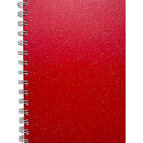 Packitsafe - Notizbuch A5, einfarbig, rot, glitzernd, hochwertig, A5, Spiralbindung, 140 Seiten (70 Blatt) von Packitsafe