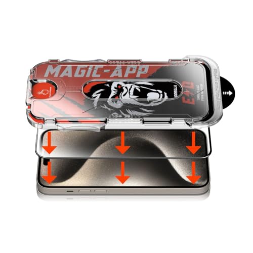 PacksAus Magic-App, 2 Stück, Panzer Schutz Glas für iPhone 15 Pro Max, Frei von Kratzern, 9H Härte, HD Displayschutzfolie, 0.33mm Ultra-klar, Ultrabeständig (iPhone 15 Pro Max) von PacksAus
