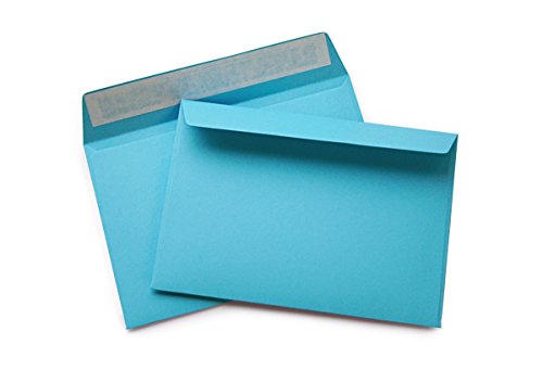 hochwertige Briefumschläge C6 114x162 mm (blau) 120 g/m² ohne Fenster haftklebend (Artikel 509A) (100) von Packsmart