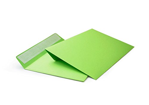 hochwertige Briefumschläge C6 114x162 mm (grün) 120 g/m² ohne Fenster haftklebend (508A) (100) von Packsmart
