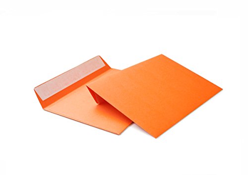 hochwertige Briefumschläge C6 114x162 mm (orange) 120 g/m² ohne Fenster haftklebend (Artikel 505A) (50) von Packsmart