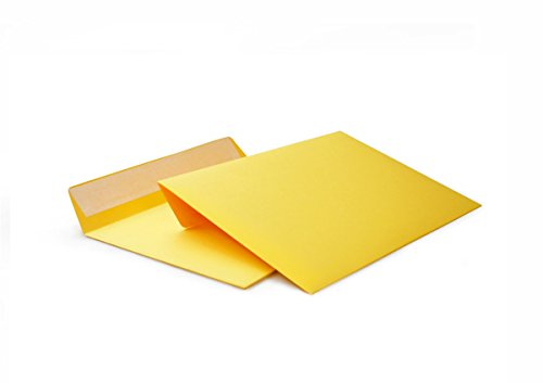 hochwertige Briefumschläge C6 mm (gelb) 120 g/m² ohne Fenster haftklebend (504A) (100) von Packsmart