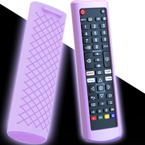 Schutzhülle für LG TV-Fernbedienung, Akkuabdeckung, kompatibel mit LG Fernbedienung für Smart TV AKB Serie, universelle TV-Fernbedienung, leuchtet im Dunkeln, Violett Schutzhülle für LG TV-Fernbedienung, Akkuabdeckung, kompatibel mit LG Fernbedienung für Smart TV AKB Serie, universelle TV-Fernbedienung, leuchtet im Dunkeln, Violett von Packzprint