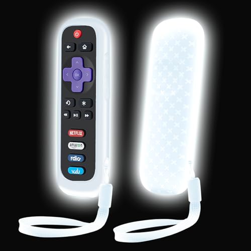 Schutzhülle für TCL Roku TV RC280 Fernbedienung, Akkudeckel für Hisense Roku Remote Ersatz Silikon Universal Sleeve Skin Glow in the Dark Weiß Schutzhülle für TCL Roku TV RC280 Fernbedienung, Akkudeckel für Hisense Roku Remote Ersatz Silikon Universal Sleeve Skin Glow in the Dark Weiß von Packzprint