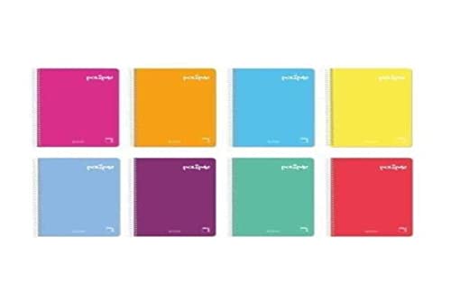 Pacsa Polypac Notizbuch, 80 Blatt, 4 x 4 Deckel, Polypropylen, verschiedene Farben, 5 Stück von Pacsa