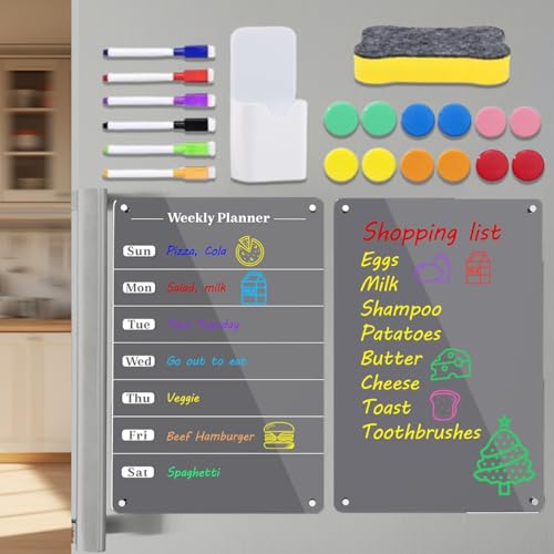 Acrylic Magnettafel Kühlschrank 2 Stück Magnetische Abwischbare Kalender 21 x 30cm Acrylic Transparent Magnettafel Kühlschrank Kühlschrank Acrylic Kühlschrank Magnetic Calendar Family Planner von PacuM