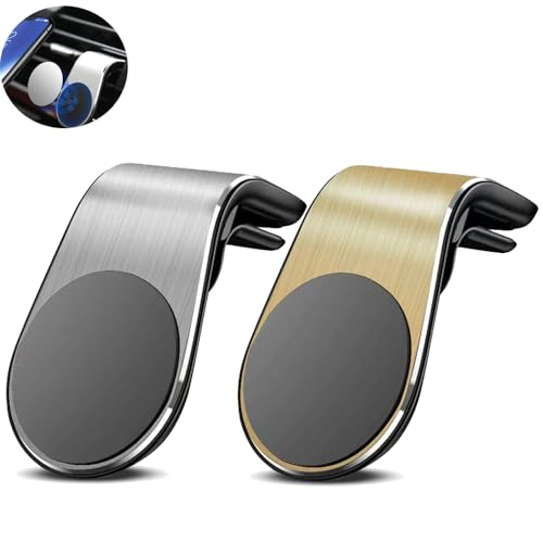 Newmoll Phone Holder, Newmoll Magnetic Vent Phone Holder - L Type 360° Rotatable Car Phone Mount Magnet, Mobile Phone Navigation Bracket for Any Smartphone (2Pcs-d) von PacuM