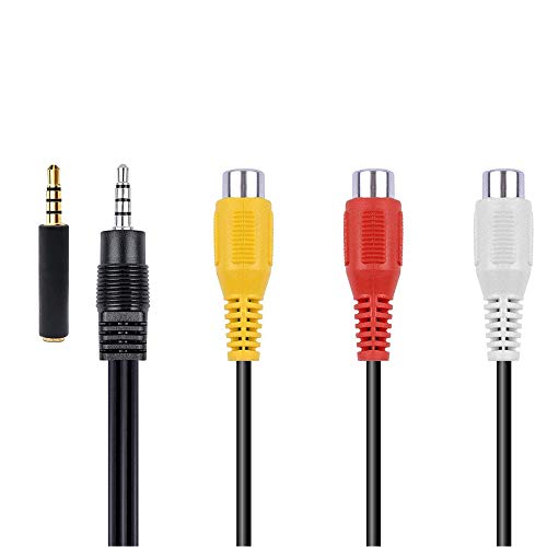 Padarsey 3,5 mm auf RCA Audio-Verlängerungskabel, 3,5 mm Stecker auf 3 Cinch-Buchse, Stereo-Audiokabel, kompatibel für Smartphones, MP3-Player, Tablets, Lautsprecher, Heimkino (3,5 bis 3 RCA 25 cm) von Padarsey