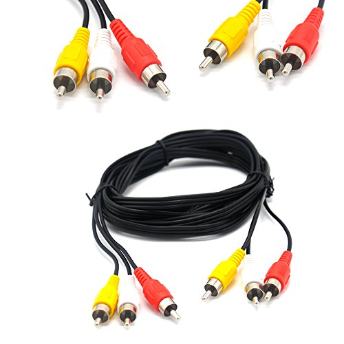 Padarsey Audio-/Video-Composite-Kabel (3 Stecker auf 3 Stecker)1,5m Cinch-Stecker (DVD/VCR/SAT), Gelb/Weiß/Rot von Padarsey