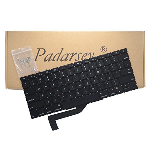 Padarsey Neue Tastatur für MacBook Pro 15 A1398 2013–2015 Retina MC975LL/A/MC976LL/A mgxa2ll/A mgxc2ll/A MD831LL/A ME665LL/A ME664LL/A mit 80 PCE Schrauben von Padarsey