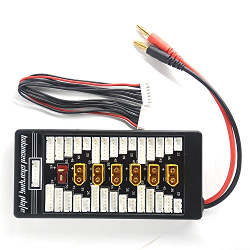 Padarsey XT60 Parallelladeplatine 2S-6S Lipo Akku-Ladeplatte mit 4 mm Bullet Banana Stecker für Imax B6 B6AC Ladegerät von Padarsey