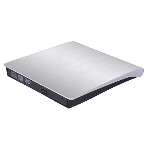 Sibaok Externes DVD-Laufwerk für Laptop, tragbar, USB 3.0, DVD-RW-Player, CD-Laufwerk, optischer Brenner, Rewriter Mac Computer, Notebook, Desktop-PC Windows 7/8/10, Slim Weiß von Padarsey