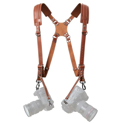 Padwa Lifestyle Tan Dual-Kamera-Gurt für zwei Kameras, Doppelschultergurt aus Vollnarbenleder, Multi-doppelte Kamera-Ausrüstung für DSLR/SLR-Gurt, Doppel-Kamera-Gurt für Fotografen Padwa Lifestyle Tan Dual-Kamera-Gurt für zwei Kameras, Doppelschultergurt aus Vollnarbenleder, Multi-doppelte Kamera-Ausrüstung für DSLR/SLR-Gurt, Doppel-Kamera-Gurt für Fotografen von Padwa Lifestyle