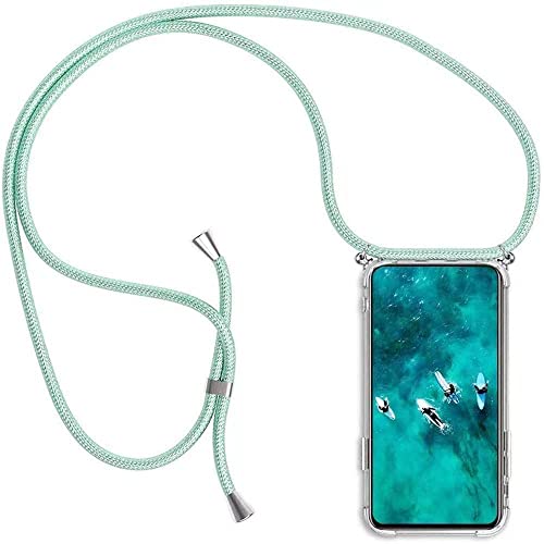 Paekear Handykette Handyhülle für Huawei Honor 70 Hülle, Smartphone Necklace Hülle mit Band - Transparent Schutzhülle Stossfest - Schnur mit Case zum Umhängen in Grün von Paekear