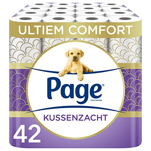 Page Toilettenpapier - Kissenweiches Toilettenpapier - 42 Rollen - mit Extraseide - Vorteilspack von Page