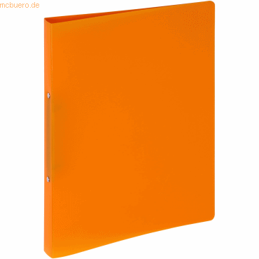 12 x Pagna Ringbuch A4 PP 13mm 2 Ringe transluzent orange von Pagna