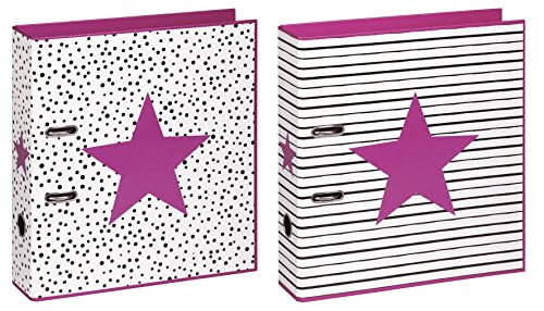 Ordner A4 75mm Pink Star Sortiert von Pagna