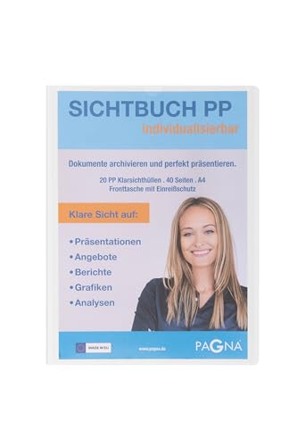 PAGNA 21011-02 Sichtbuch A4 PP Office mit Fronttasche weiß von Pagna