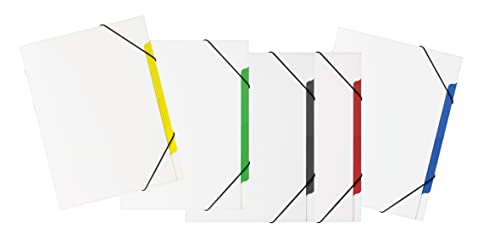 PAGNA 41813-00 Ordnungsmappenset Coool white Basic PP 5 Fächer sortiert mit 5 Stück von Pagna