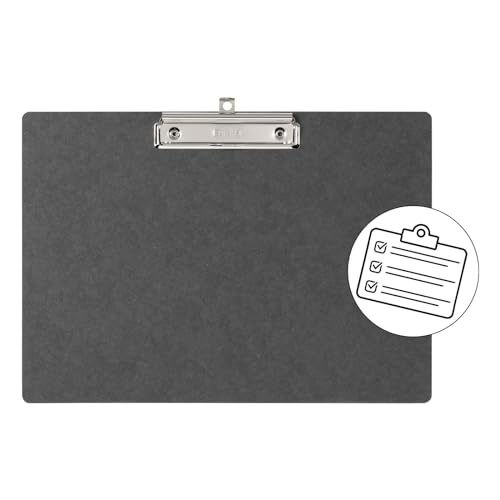 PAGNA Multipack 44017-04 Klemmbrett A4 quer Hartpappe schwarz, 10 Stück von Pagna